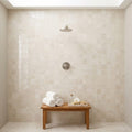 White Pearl (Turkish Botticino) (Botticino) Marble 2x2 Polished Mosaic — Spa spa interior