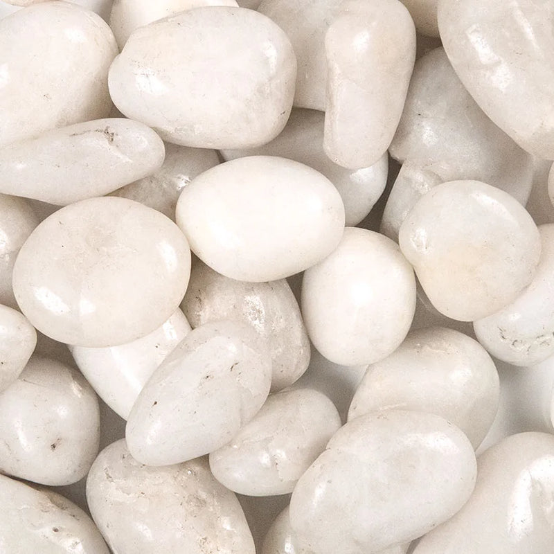 White 3-5 CM 40 LBS Polished Porcelain Pebble