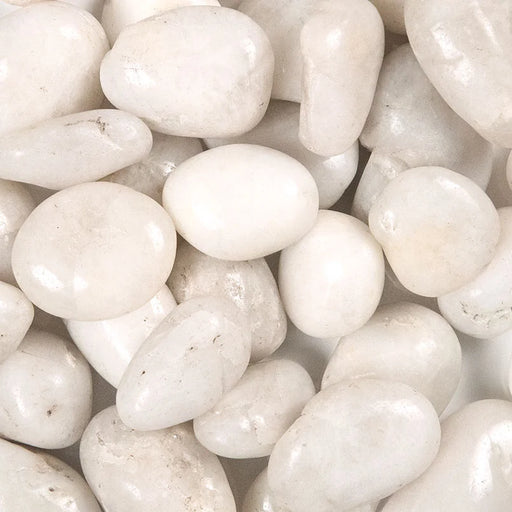 White 3-5 CM 40 LBS Polished Porcelain Pebble