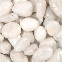 White 3-5 CM 40 LBS Polished Porcelain Pebble