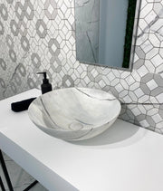 Windsor Black & Light Calacatta 23.6x47.2 Porcelain Tile