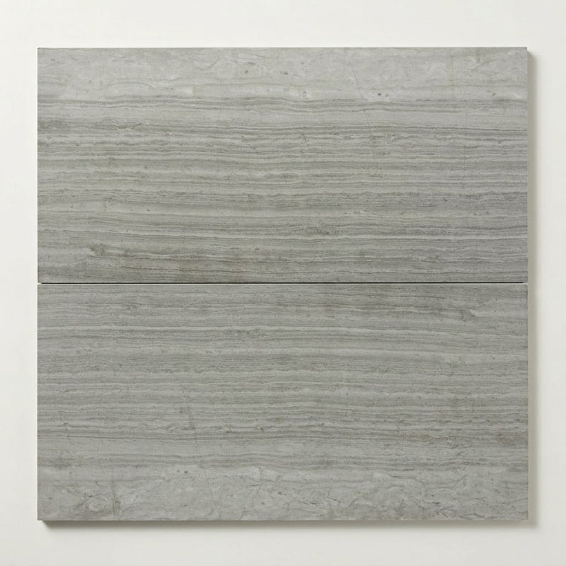 Wooden Gray Limestone Tile 12x24 Honed close-up
