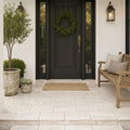 Wooden Travertine Paver 6x12 Tumbled 1.25 inch — Front Yard front porch