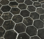 XL Coimbra 2x2 Hexagon Matte Recycled Glass Mosaic