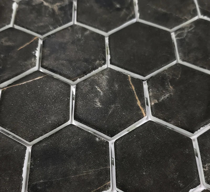 XL Coimbra 2x2 Hexagon Matte Recycled Glass Mosaic