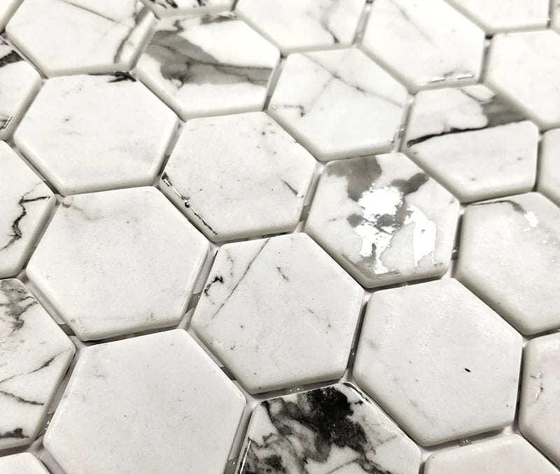 XL Fosco 2x2 Hexagon Matte Recycled Glass Mosaic