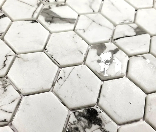 XL Fosco 2x2 Hexagon Matte Recycled Glass Mosaic