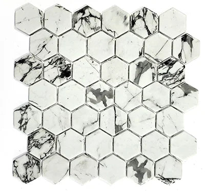 XL Fosco 2x2 Hexagon Matte Recycled Glass Mosaic