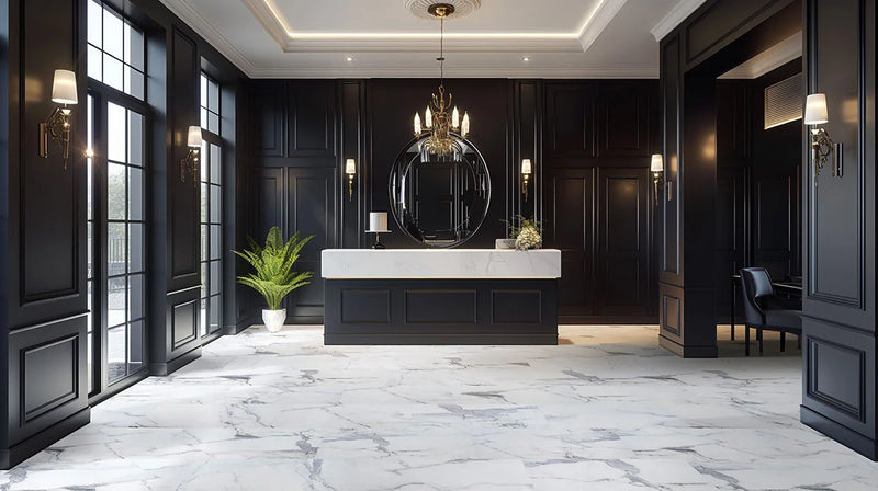 XL Trecento Calacatta Legend 18x36 Low Gloss Luxury Vinyl Marble Look Tile