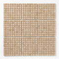 Yellow 5/8x5/8 12x12 Sheet Natural Travertine Mosaic close-up