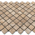 Yellow Diamond Pattern 12x12 Natural Textured Travertine Mosaic
