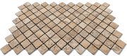 Yellow Diamond Pattern 12x12 Natural Textured Travertine Mosaic