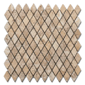 Yellow Diamond Pattern 12x12 Natural Textured Travertine Mosaic
