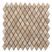 Yellow Diamond Pattern 12x12 Natural Textured Travertine Mosaic