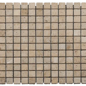 Travertine/Marble Mosaics Yellow 12x12 Natural Textured Travertine Mosaic