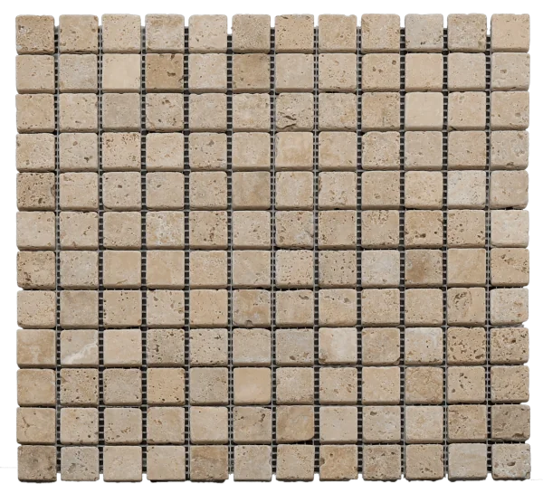 Travertine/Marble Mosaics Yellow 12x12 Natural Textured Travertine Mosaic