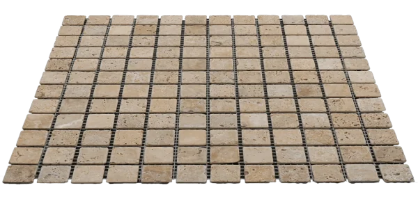 Travertine/Marble Mosaics Yellow 12x12 Natural Textured Travertine Mosaic
