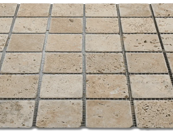 Yellow 12x12 2x2 Natural Travertine Mosaic