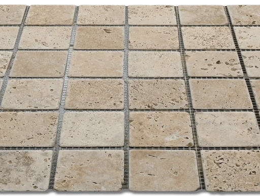Yellow 12x12 2x2 Natural Travertine Mosaic