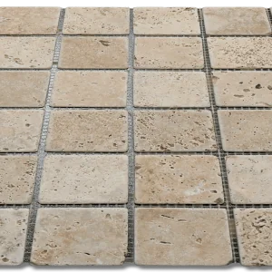 Yellow 12x12 2x2 Natural Travertine Mosaic