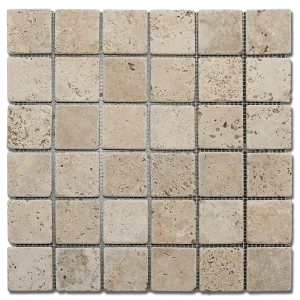 Yellow 12x12 2x2 Natural Travertine Mosaic