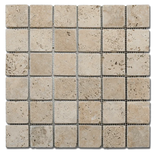 Yellow 12x12 2x2 Natural Travertine Mosaic
