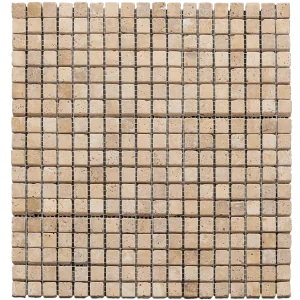 Yellow 5/8x5/8 12x12 Sheet Natural Travertine Mosaic