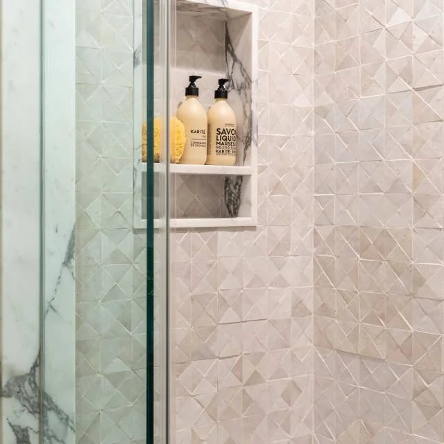 Zagora Blanc 12x12 Triangle Gloss Decorative Ceramic Mosaic