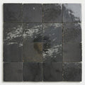 Zagora Charcoal 4x4 Gloss Marble Field Tile close-up
