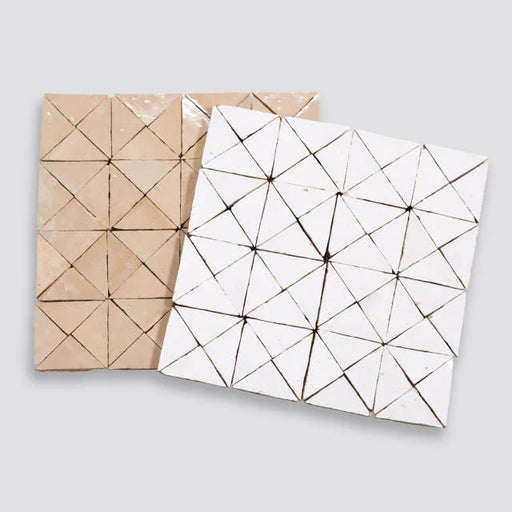 Zagora Triangle Neige Blanc 12x12 Gloss Ceramic Mosaic