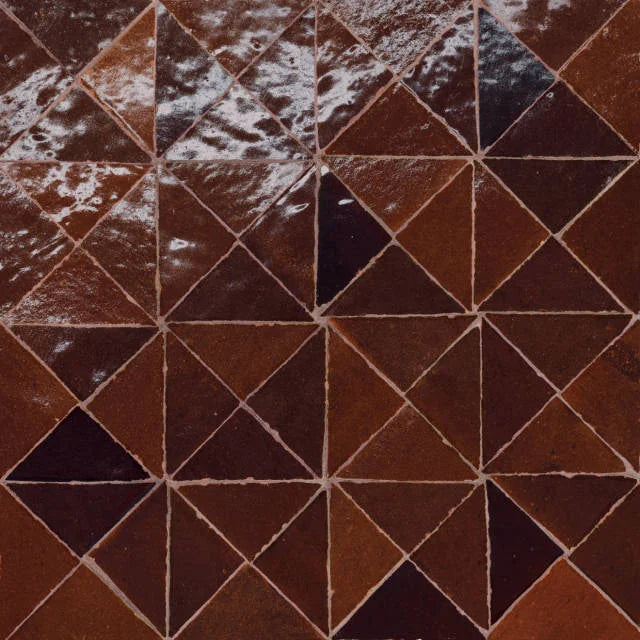 Zagora Maroon Triangle 12x12 Gloss Decorative Marble Mosaic
