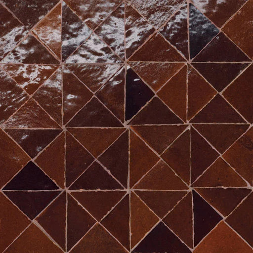 Zagora Maroon Triangle 12x12 Gloss Decorative Marble Mosaic