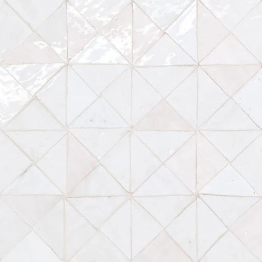 Zagora Triangle Neige Blanc 12x12 Gloss Ceramic Mosaic