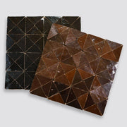 Zagora Nero 12x12 Gloss Triangle Ceramic Mosaic