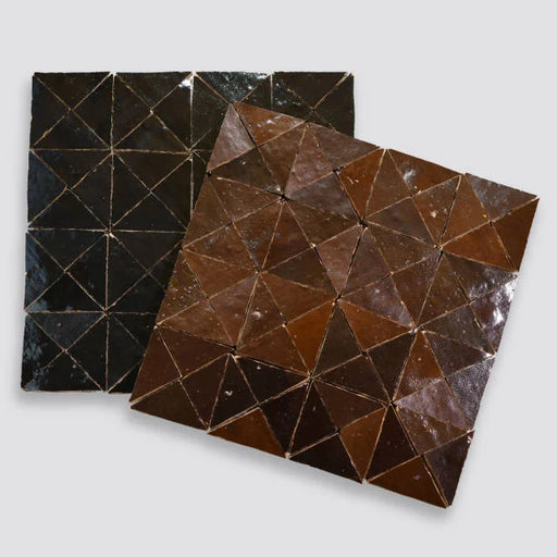 Zagora Nero 12x12 Gloss Triangle Ceramic Mosaic