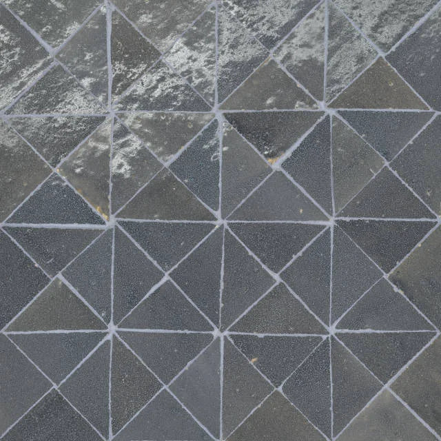 Zagora Triangle Charcoal Gloss 12x12 Marble Mosaic