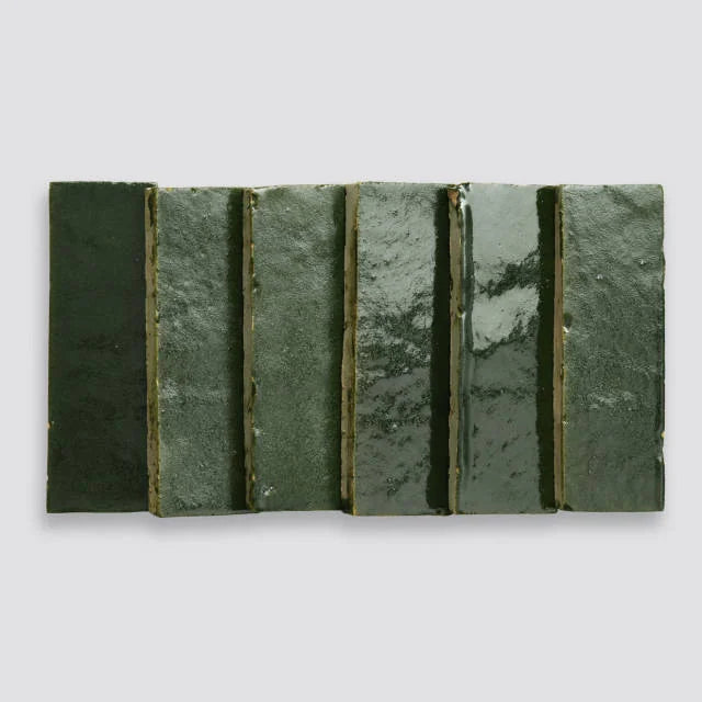Zagora Vert Mousse 6x2 Gloss Field Ceramic Tile