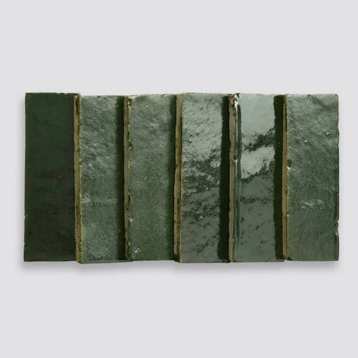 Zagora Vert Mousse 6x2 Gloss Field Ceramic Tile