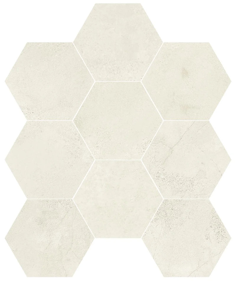 Zement Exa Ivory 8.5x9.8 Hexagon Porcelain Tile