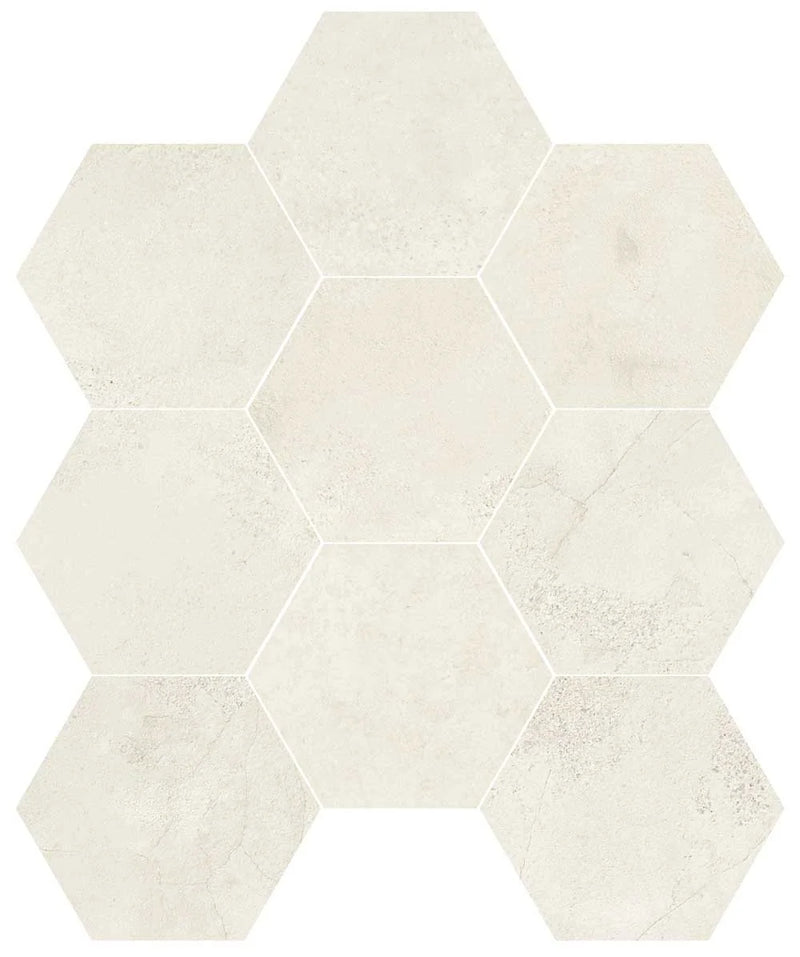 Zement Exa Ivory 8.5x9.8 Hexagon Porcelain Tile