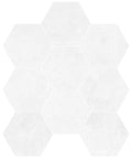Chicago Exa White Cotton 8.5x9.8 Hexagon Matte Ceramic Tile
