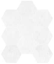 Zement Exa White 8.5x9.8 Hexagon Porcelain Tile