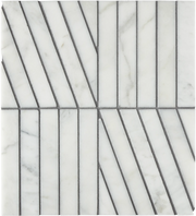 Zigzag Blanc Honed Mesh Pattern Marble Mosaic