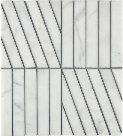 Zigzag Blanc Honed Mesh Pattern Marble Mosaic