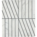 Zigzag Blanc Honed Mesh Pattern Marble Mosaic