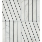 Zigzag Blanc Honed Mesh Pattern Marble Mosaic