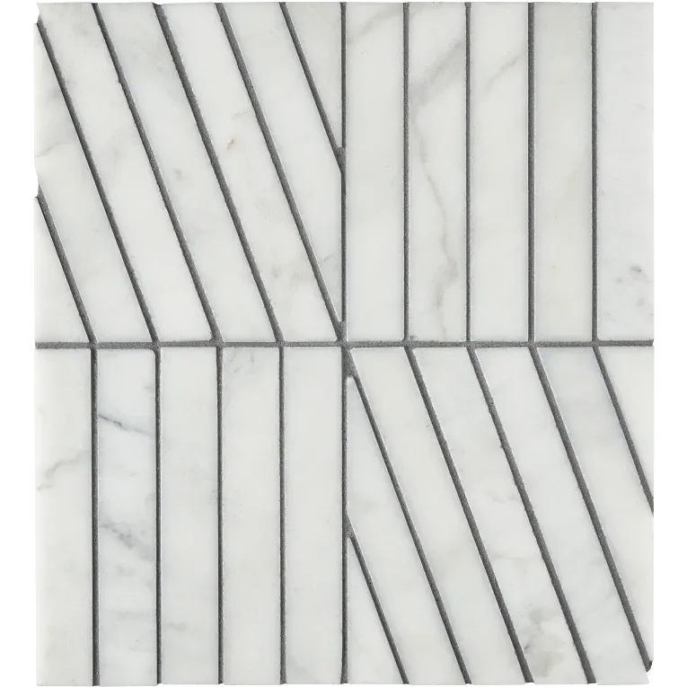 Zigzag Blanc Honed Mesh Pattern Marble Mosaic