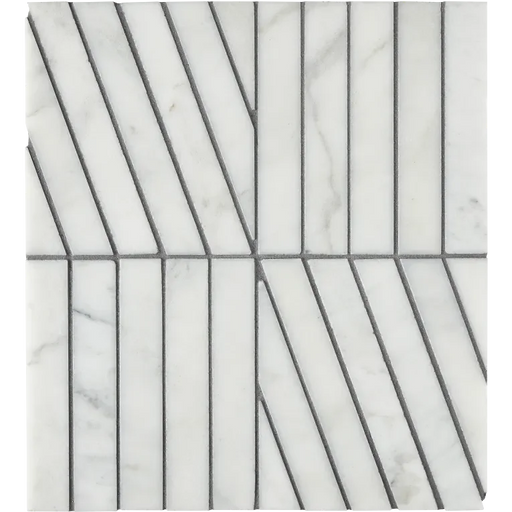Zigzag Blanc Honed Mesh Pattern Marble Mosaic