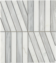 Zigzag Blanc/Luna Honed Marble Mosaic