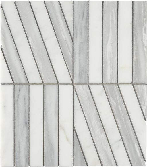 Zigzag Blanc/Luna Honed Marble Mosaic